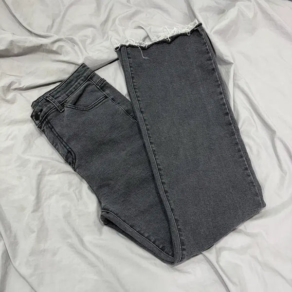 [BUNJANG] 297 Monster Semi-Bootcut Damage Denim Pants Grey / 297 Monster 세미부츠컷 데미지 데님 팬츠 그레이