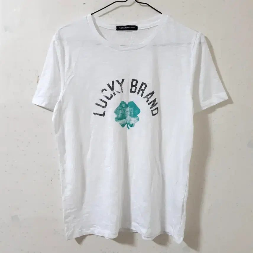 [BUNJANG] Lucky Brand Clover Short Sleeve T-Shirt White / 럭키브랜드 클로버 반팔 티셔츠 화이트