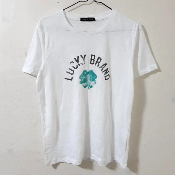 [BUNJANG] Lucky Brand Clover Short Sleeve T-Shirt White / 럭키브랜드 클로버 반팔 티셔츠 화이트