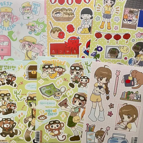 [BUNJANG] Eunsae Shop Sticker Bundle Set / 마지막가격) 은새상점 스티커 6장 일괄 인물스티커 다꾸 처분