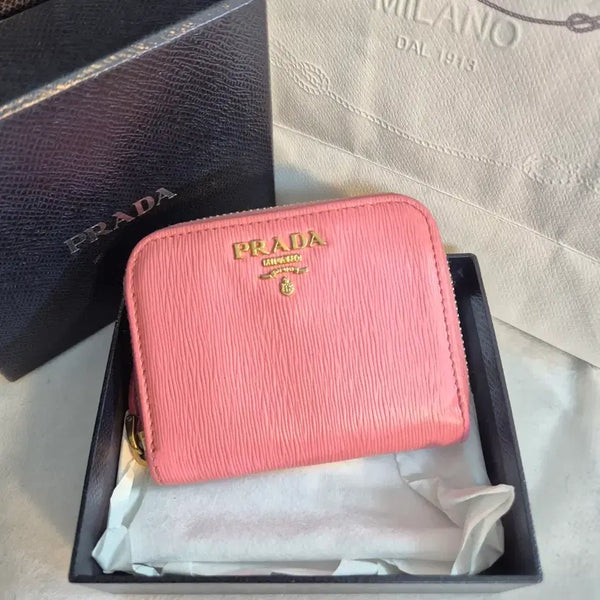 [BUNJANG] Prada Zipper Coin Pouch Pink / 프라다 지퍼 동전 지갑 핑크