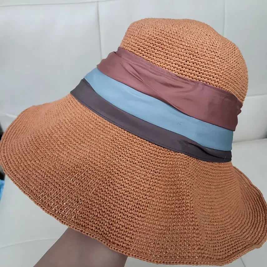 [BUNJANG] Jisenn Straw Sun Cap Hat / 새상품 지센 여름 햇빛가리개 바캉스 모자 왕골 밀집 썬캡 라탄  여자