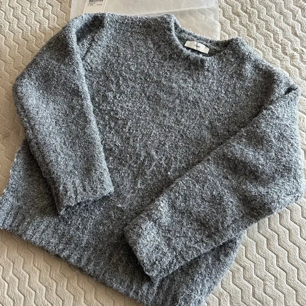 [BUNJANG] Dunst Cloud Boucle Sweater Mélange Grey (M) / [M] 던스트 클라우드 부클레 스웨터 멜란지 그레이