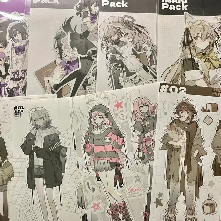 [BUNJANG] Goyo Character Stickers Bundle Set / 마지막가격) 고요 인물스티커 조각스티커 8개 일괄 다꾸