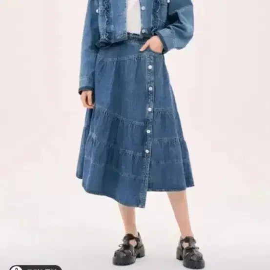 [BUNJANG] Ozscecon Pearl Denim Set / 오즈세컨 진주 데님 셋업