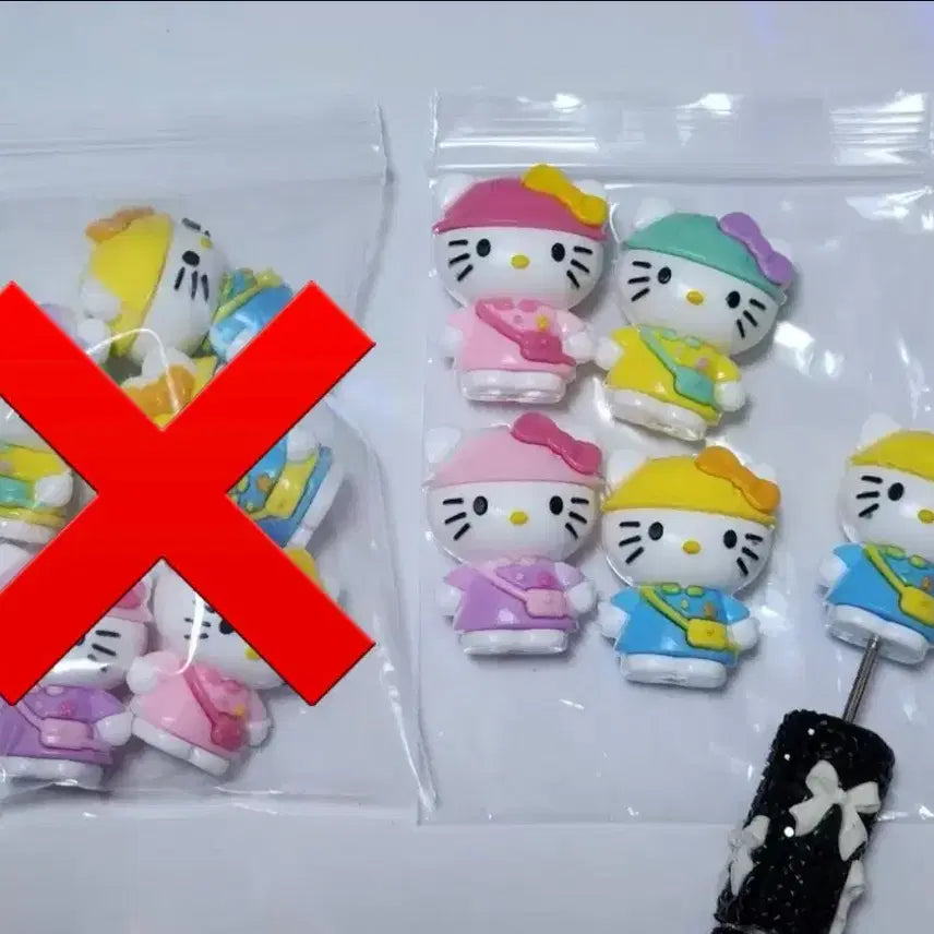 [BUNJANG] Hello Kitty Rubber Beads for Keychains and Accessories / 유치원 키티 고무비즈