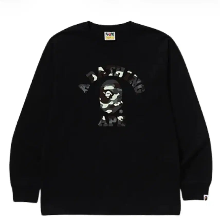 [BUNJANG] BAPE City Camo College Long Sleeve T-shirt Black / 베이프 시티 카모 컬리지 롱슬리브 티셔츠 블랙