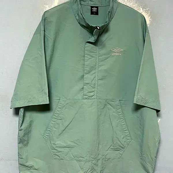 [BUNJANG] Umbro Men's Classic Anorak Half-Zip T-Shirt Mint Oversized Fit L / 엄브로 남자 반팔티 클래식 아노락 바람막이 민트 반집업 L 100-105