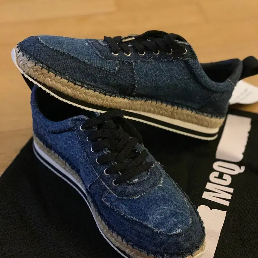 [BUNJANG] Alexander McQueen Denim Espadrilles Size 41 / 알렉산더맥퀸 데님 에스파듀 41 (미개봉 새상품)