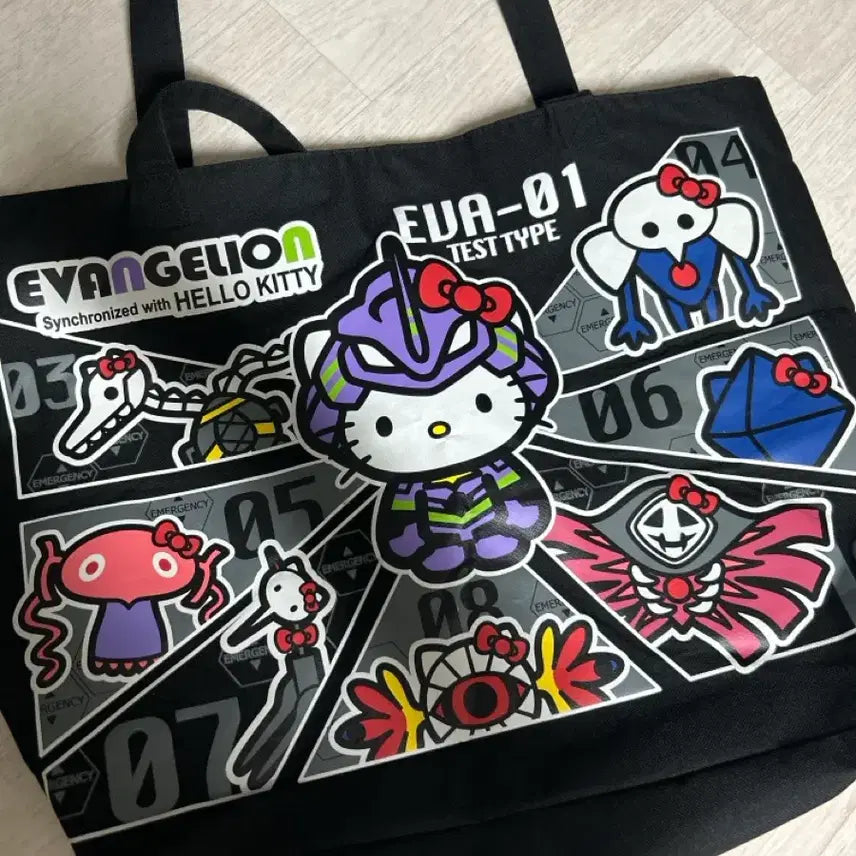 [BUNJANG] Evangelion x Hello Kitty Collaboration Tote Bag / 에반게리온 X 헬로키티 콜라보 토트백