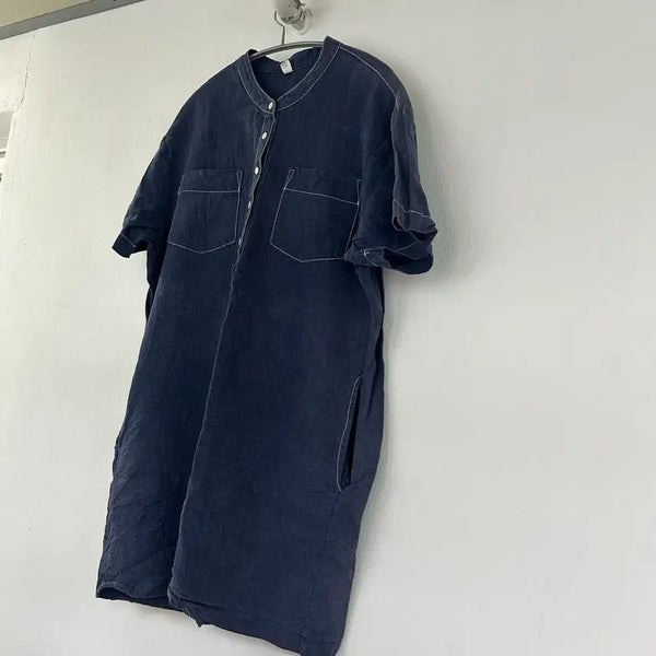[BUNJANG] Stitch Denim Mini Dress / 스티치 청 원피스