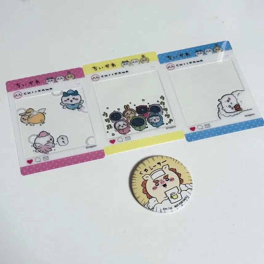 [BUNJANG] Chiikawa Clear Polar Frame Photocard + Pin Badge Set / 치이카와 투명 폴라 프레임 포카 + 핀뱃지