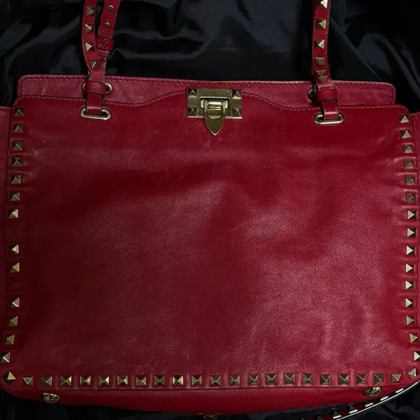 [BUNJANG] Valentino Garavani Rockstud Red Tote Bag / (정품) 발렌티노 가라바니 락스터드 레드 토트백 숄더백 2way 미디엄