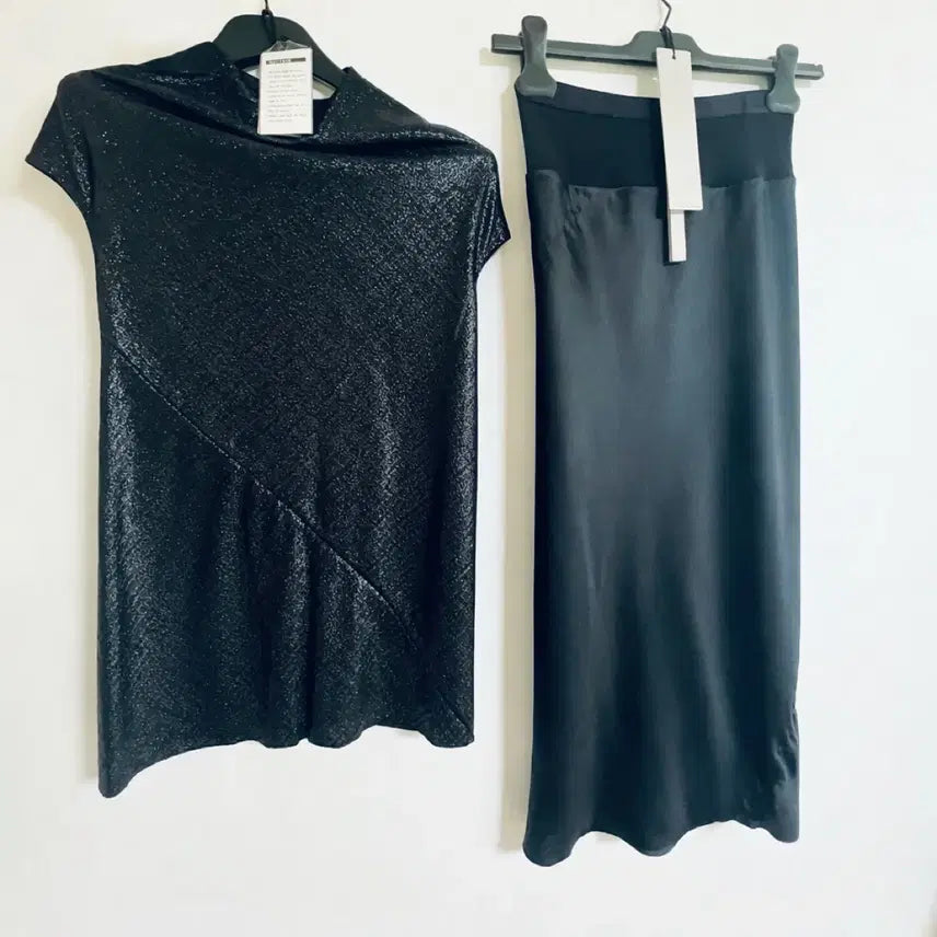 [BUNJANG] Rick Owens Set (Top & Skirt) - Black / 릭오웬스 펄 SET(새상품,상하의 모두 38사이즈)블랙