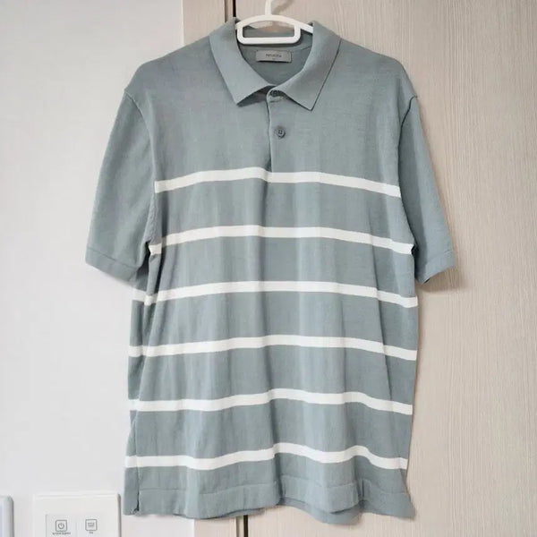 [BUNJANG] Project M Striped Short-Sleeve Polo Shirt Size 100 / 프로젝트M 스트라이프 반팔 카라티 100