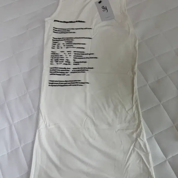 [BUNJANG] Synergyin Rain Sleeveless Long Top White / (새상품) 시너진 레인 슬리브리스 롱탑 화이트