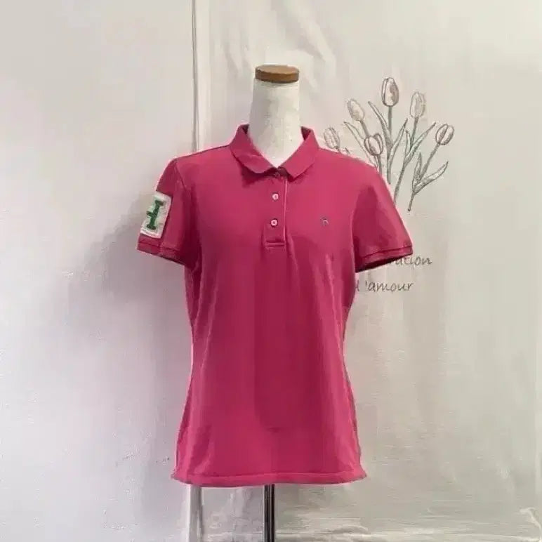 [BUNJANG] Hazzys Women's Cotton Poly Embroidered Logo Short Sleeve Polo T-Shirt / 헤지스 여성용 코튼 폴리 자수 로고 반팔 PK티셔츠437