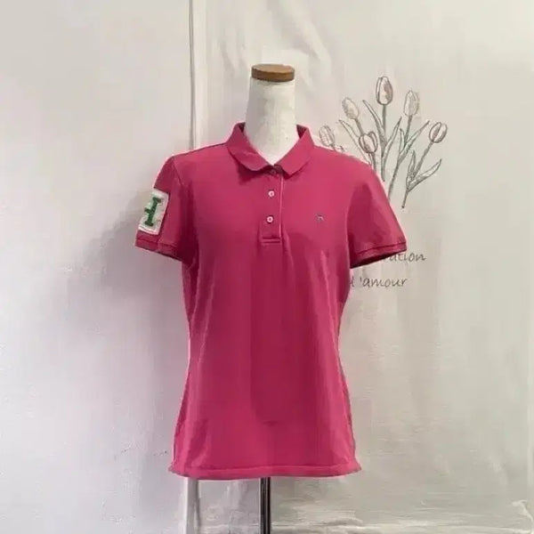 [BUNJANG] Hazzys Women's Cotton Poly Embroidered Logo Short Sleeve Polo T-Shirt / 헤지스 여성용 코튼 폴리 자수 로고 반팔 PK티셔츠437