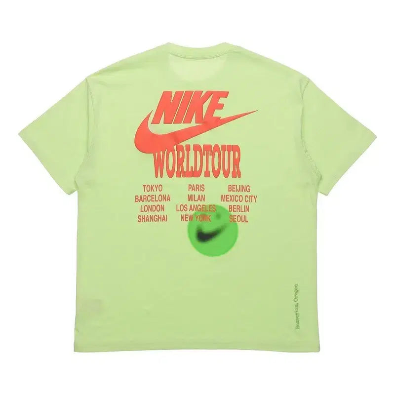 [BUNJANG] Nike World Tour Loose Fit Printing Short Sleeve T-Shirt / L 나이키 월드투어 루즈핏 프린팅 형광 반팔티