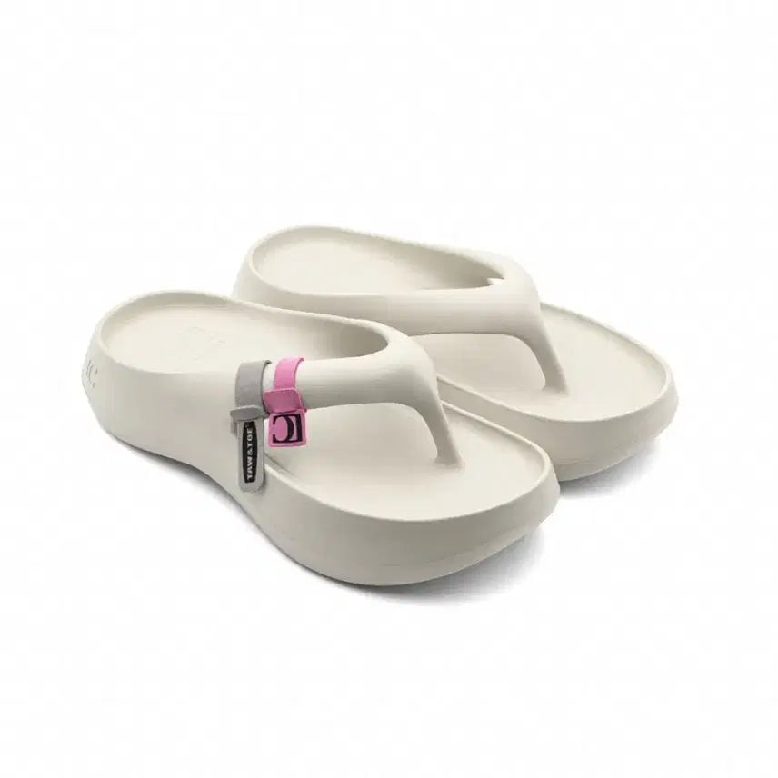 [BUNJANG] To&To x Low Classic Platform Flip Flops Cream L / 토앤토 x 로우 클래식 플랫폼 플립 플랍 크림 L
