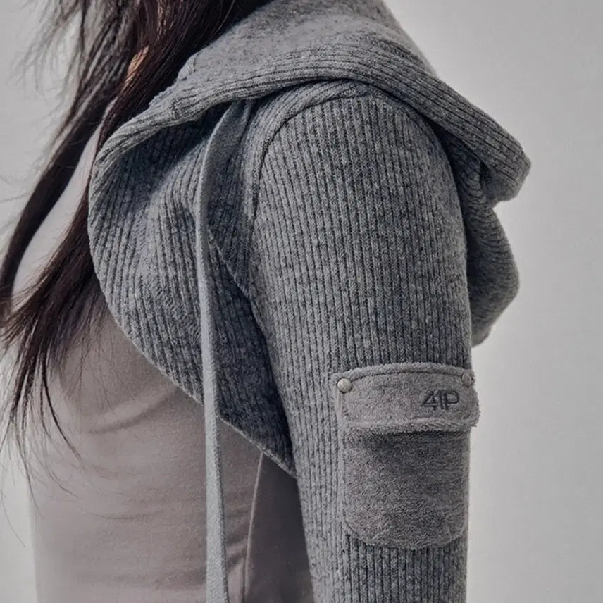 [BUNJANG] 41pray Knit Hoodie Bolero Cardigan / 41pray 사일프레이 니트 후디 볼레로 가디건