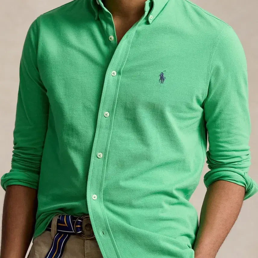 [BUNJANG] Polo Ralph Lauren Featherweight Mesh Shirt - Green, Size M / 폴로랄프로렌 페더웨이트 메쉬 셔츠