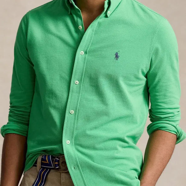 [BUNJANG] Polo Ralph Lauren Featherweight Mesh Shirt - Green, Size M / 폴로랄프로렌 페더웨이트 메쉬 셔츠