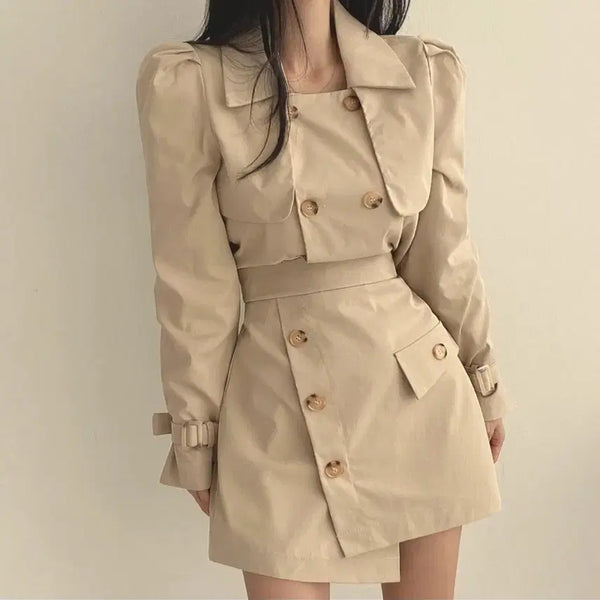[BUNJANG] Trench Jacket and Skirt Set / 트렌치자켓+스커트