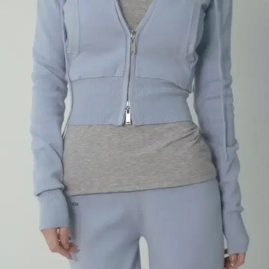 [BUNJANG] Faded Jade Bella Knit Training Set Sky Blue / 페일제이드 벨라 니트 트레이닝 세트 스카이블루