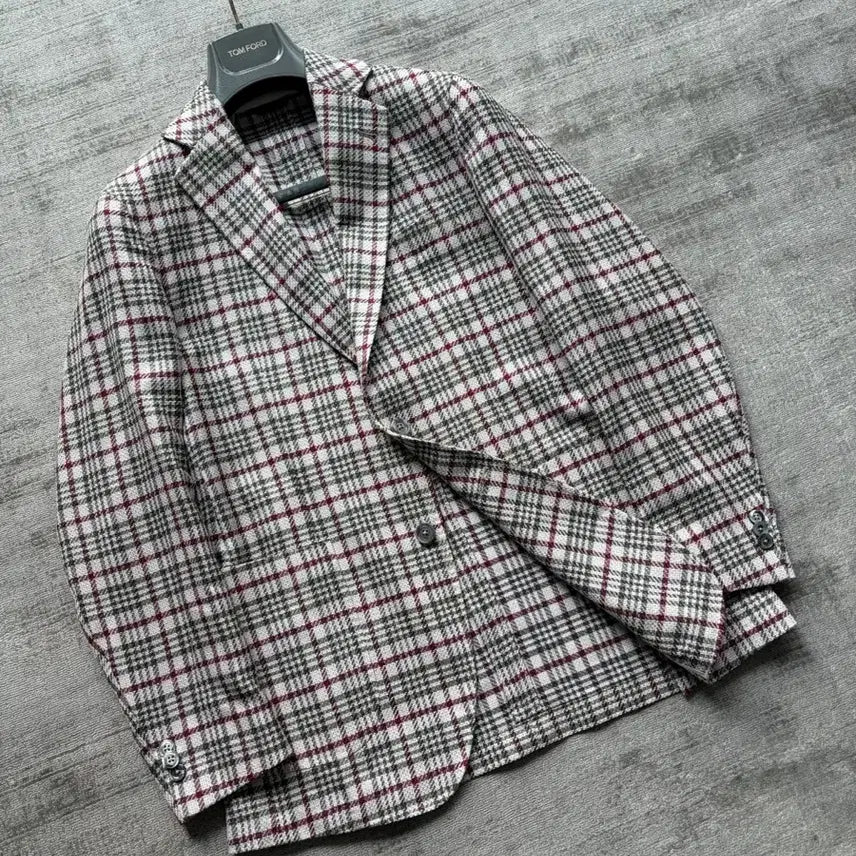 [BUNJANG] Tombolini Silk Blend Check Sport Coat - Made in Italy / 신품급 톰볼리니 최고가 실크원단 자개단추 스포츠코트 italy made