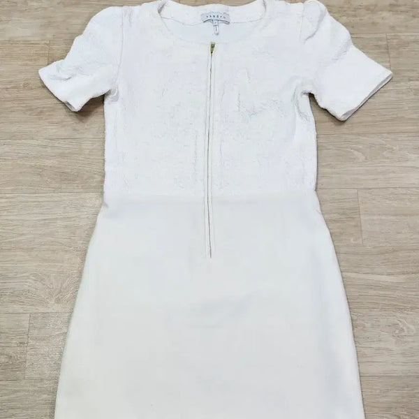 [BUNJANG] Sandro White Short Sleeve Mini Dress S / 산드로 화이트 반팔 미니 원피스S