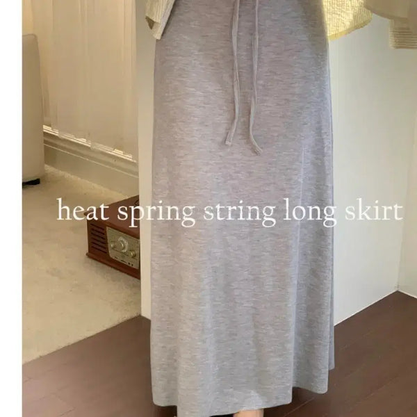 [BUNJANG] Women's Long Skirt (Free Size, Grey) / 새상품 롱치마 그레이 프리사이즈