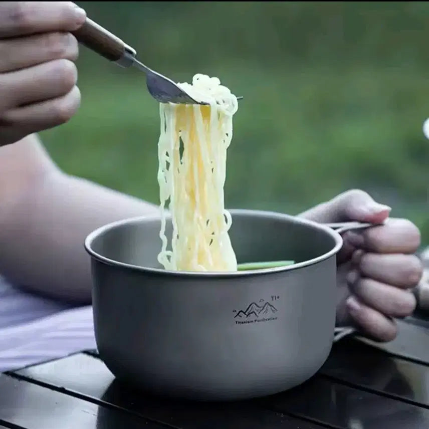 [BUNJANG] Titanium Camping Cookware Set (1.2L Pot/Cup) with Foldable Handle / 4[낼도착*7] 티타늄캠핑용품 티타늄코펠 티타늄냄비컵