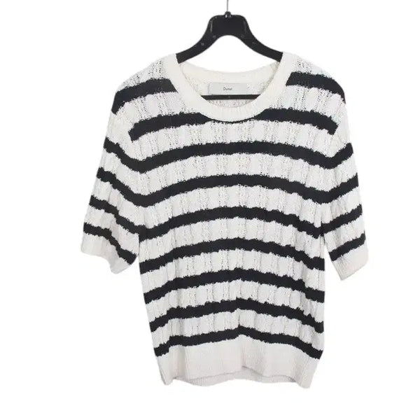 [BUNJANG] Dunst Striped Short-Sleeve Knit Top Women's M / 여성M/ Dunst 단가라 반팔니트 던스트