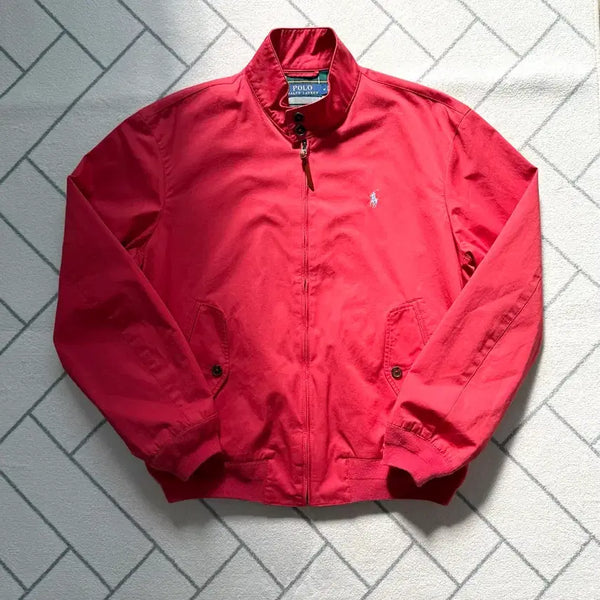 [BUNJANG] Polo Ralph Lauren Barracuda Bomber Jacket Pink Cotton Twill M / (A+급/M) 폴로 바라쿠다 봄버 자켓 핑크