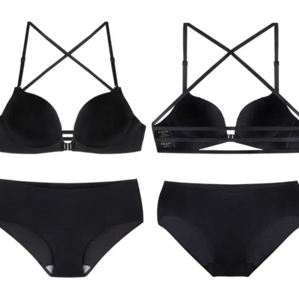 [BUNJANG] Front Hook Bra Set Black 85B / 새)앞후크브라세트.검정85B.블랙