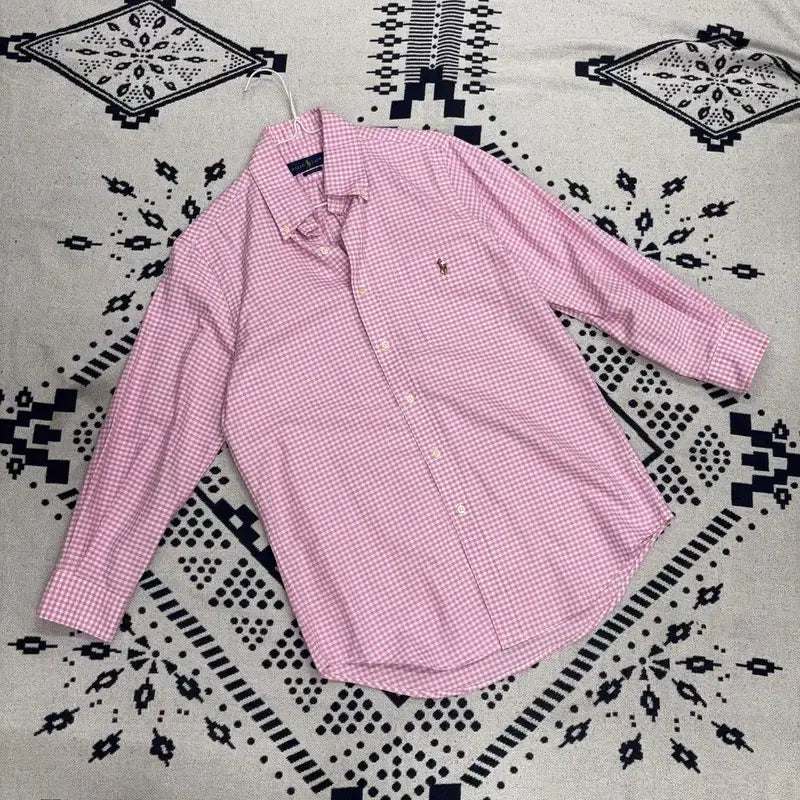 [BUNJANG] Polo Ralph Lauren Classic Fit Multi-Pony Pink Check Shirt - Size S / 폴로 랄프로렌 클래식핏 멀티포니 핑크 체크 셔츠 S P00069