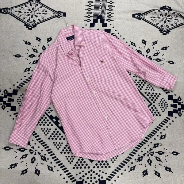 [BUNJANG] Polo Ralph Lauren Classic Fit Multi-Pony Pink Check Shirt - Size S / 폴로 랄프로렌 클래식핏 멀티포니 핑크 체크 셔츠 S P00069