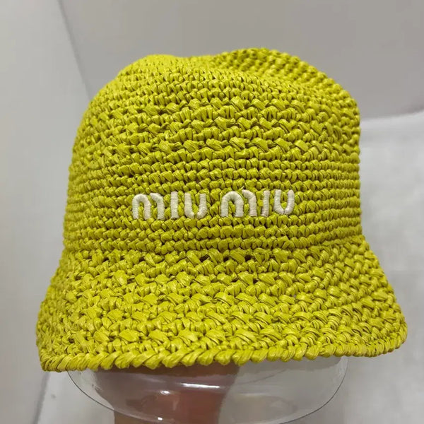 [BUNJANG] Miu Miu Raffia Bucket Hat Size L / 미우미우 라피아 벙거지 모자 L사이즈(정품)