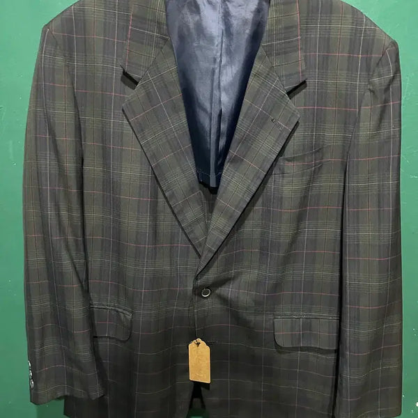 [BUNJANG] Saint Laurent Green Check Blazer / 입생로랑 체크 블레이져 그린