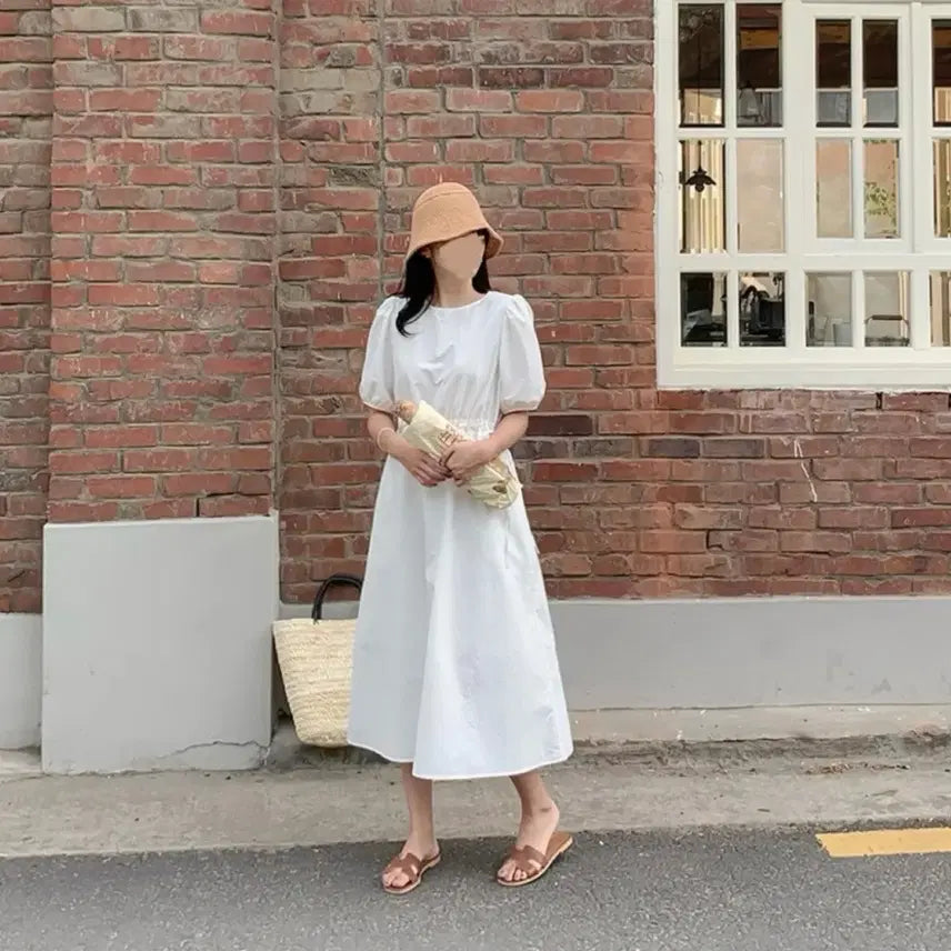 [BUNJANG] Puff String Long Dress / 퍼프 스트링 롱 원피스