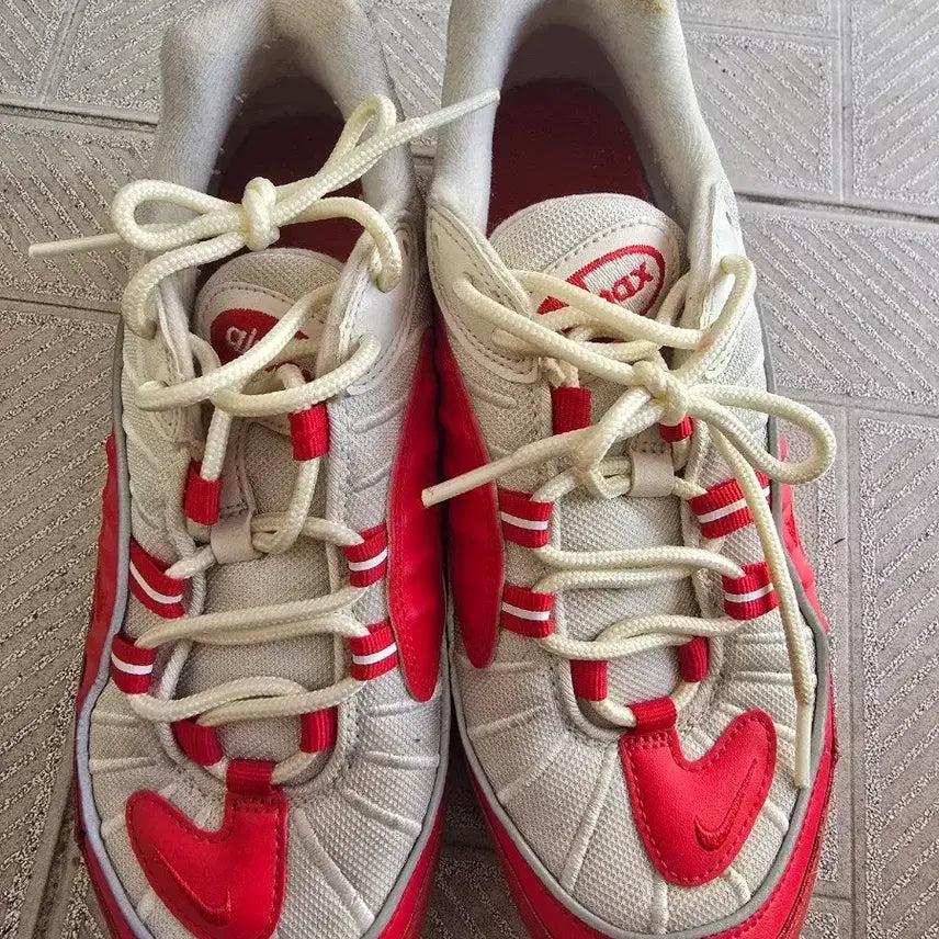 [BUNJANG] Nike Air Max 98 White/Red Sneakers / 나이키 에어맥스 98 화이트/레드