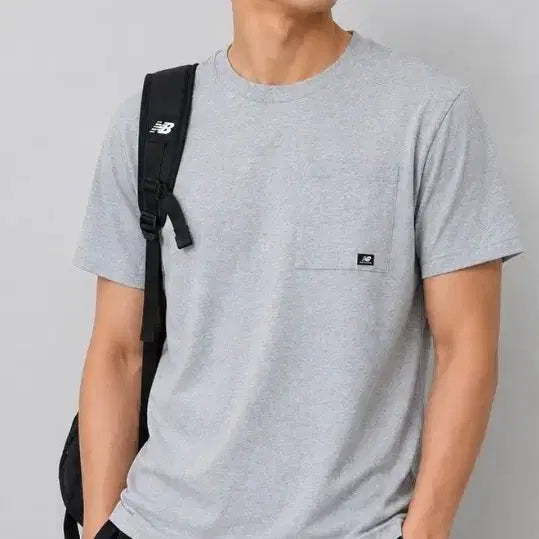 [BUNJANG] New Balance Pocket US Grey Short Sleeve T-Shirt / 뉴발란스 포켓 (US) 그레이 반팔티 새상품