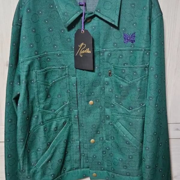 [BUNJANG] Needles Green Pattern Fanny Jean Jacket / Needles 니들스 그린 패턴 패니 진 자켓