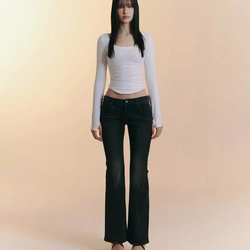 [BUNJANG] Please Follow Me 25 Vintage Washing Bootcut Jeans Deep Gray / 새상품)플리즈노팔로우 25빈티지워싱 부츠컷 딥그레이