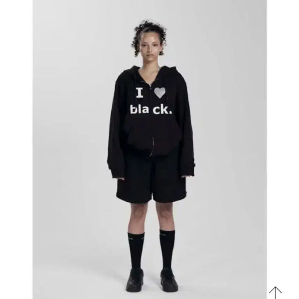 [BUNJANG] ODDOR i Black Hoodie Zip-up Size 1 / 오도어 i black 후드집어 1사이즈