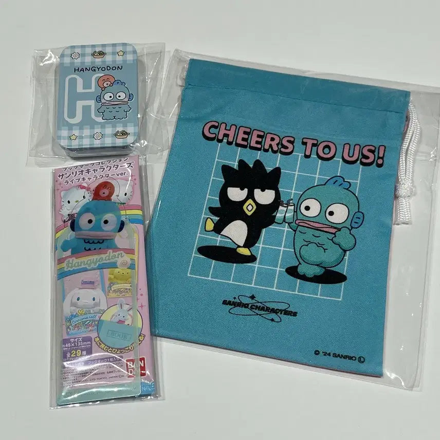 [BUNJANG] Sanrio Hangyodon Square Tin Case / [일괄] 산리오 한교동 틴케이스, 파우치, 책갈피