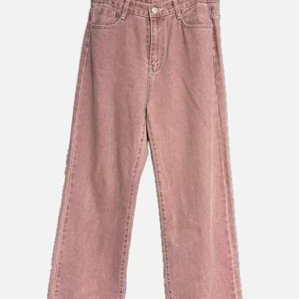 [BUNJANG] Pink Washing Wide Denim Pants / 핑크 워싱 와이드 데님 팬츠