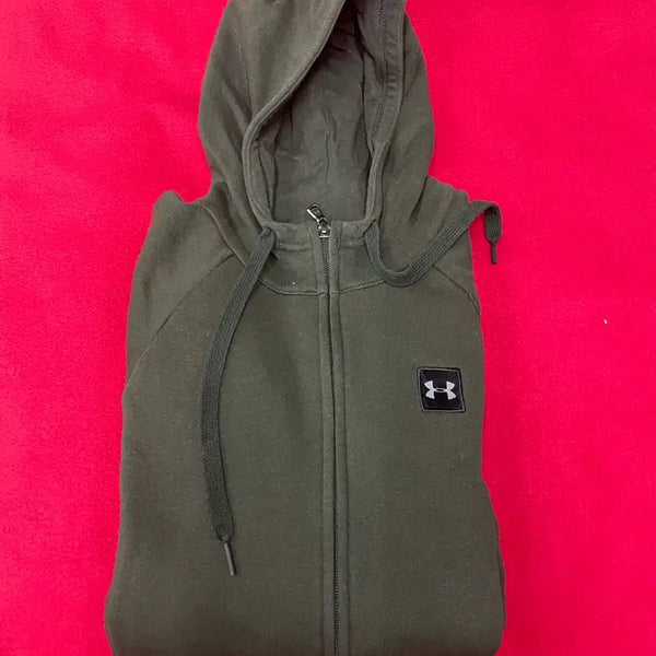 [BUNJANG] Under Armour Khaki Hooded Zip-Up Jacket XL / 언더아머 카키 후드집업 실사이즈 XL