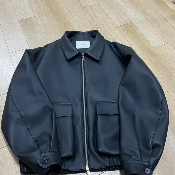 [BUNJANG] Lafayette Store Black Leather Blouson M Size / 라퍼지스토어 M사이즈 블랙 레더 블루종